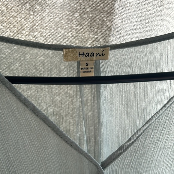 Light aqua blue shimmery Haani dress - Picture 2 of 4